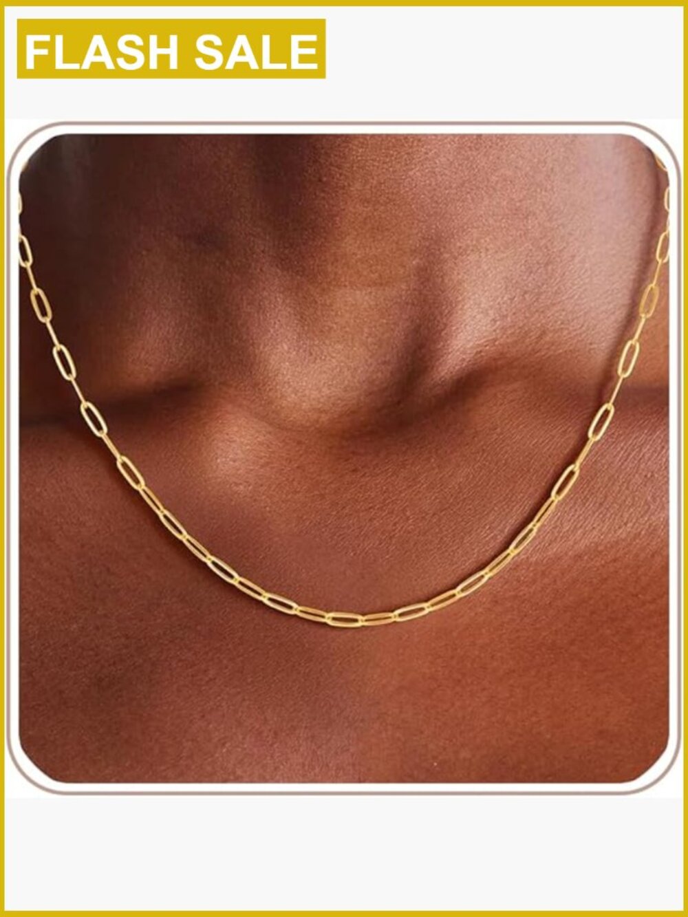3mm S925 Sterling Silver Paperclip Chain Necklace 16-24 Inch